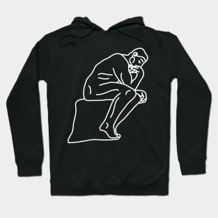 The thinker sculpture line art Hoodie